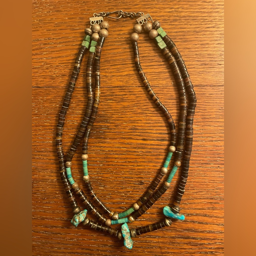 Vintage turquoise beaded multilayered necklace